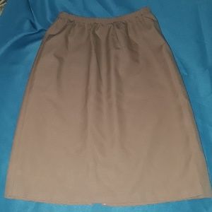 🐙GUC Khaki Midi Skirt - Elastic Waistband - 10P